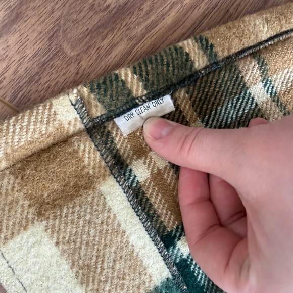 Vintage 60’s Men’s M L.L. Bean Wool Plaid Shirt Jacket Freeport Maine Tan Green - Picture 16 of 16